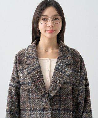 earth music&ecology オーバーテーラードジャケット　チェック Check