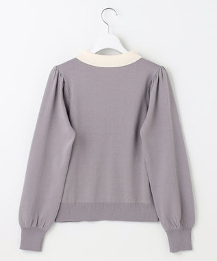 Feroux 【洗える】襟付きニット プルオーバー ライトグレー系