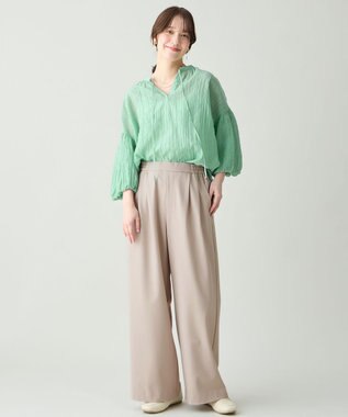 ANY イージーケアライトストレッチワイドパンツ ライトモカ