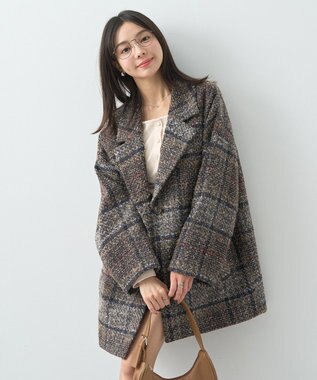 earth music&ecology オーバーテーラードジャケット　チェック Check