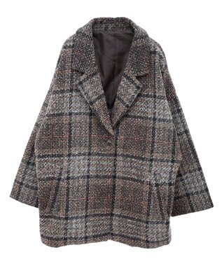 earth music&ecology オーバーテーラードジャケット　チェック Check