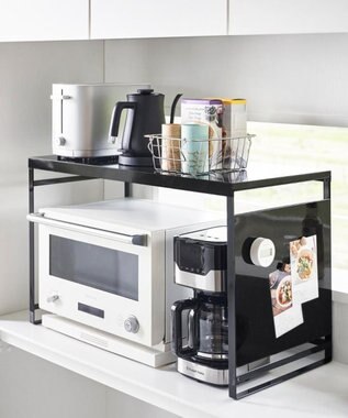 tower スチールパネル付きレンジラック タワー W75 ブラック ブラック