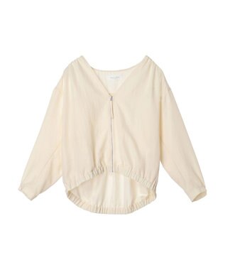 Green Parks イージーケア　Ｖネックブルゾン Ecru