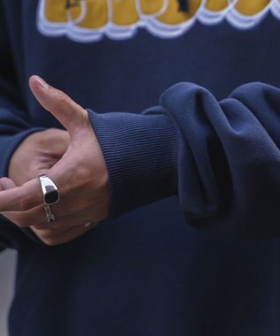 WEGO ヘビーウエイトグラフィティプルパーカー ネイビー