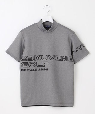 23区GOLF 【MEN】【UVカット・吸水速乾】グラフィック モックネックシャツ ライトグレー系