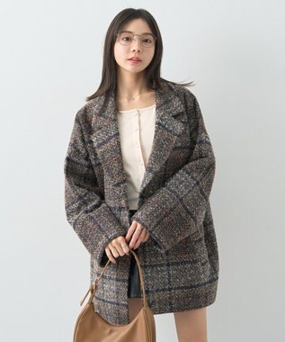 earth music&ecology オーバーテーラードジャケット　チェック Check