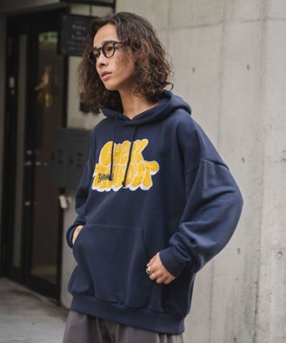 WEGO ヘビーウエイトグラフィティプルパーカー ネイビー