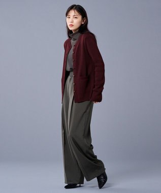 uncrave 【モデル村岡美里さん × uncrave STANDARD】ニットジャケット ボルドー