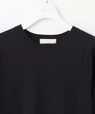ANY SIS S 【接触冷感 ・UVケア】シアースリーブ ニット ブラック