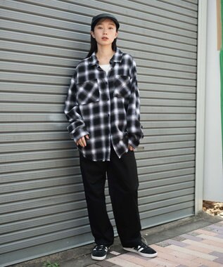 WEGO 【ウエストゴム/SMLサイズ展開/ユニセックス着用ITEM】チノイージーストレートパンツ ブラック