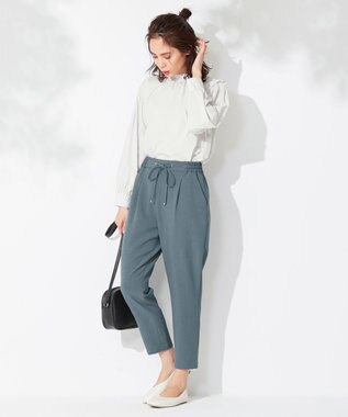 ANY 【接触冷感・UVケア】イージーケア美脚 パンツ グリーン