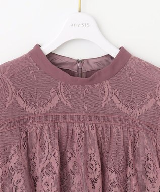 ANY SIS 【洗える】レーシーケープ ドレス スモーキーピンク