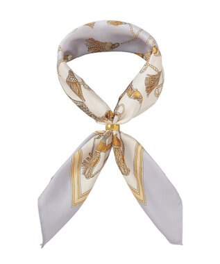 Green Parks リングＳＥＴタッセル柄スカーフ Light Gray