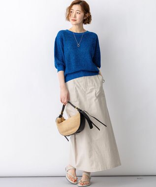 23区 L 【先行予約】スラブツイルストレッチ Iライン スカート ベージュ