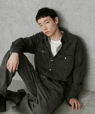 WEGO デニムウエスタンシャツ（LS） デニムブラックソノタ