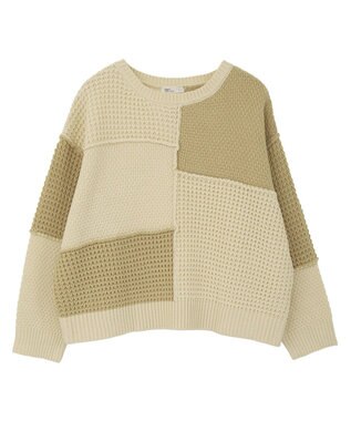 CRAFT STANDARD BOUTIQUE パッチワークニットプルオーバー Ivory