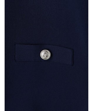 Green Parks ゴールド釦ボックス型カーディガン Navy