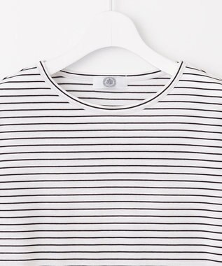 J.PRESS LADIES 【吸水速乾】ベーシックジャージー ボーダー カットソー ホワイト系1