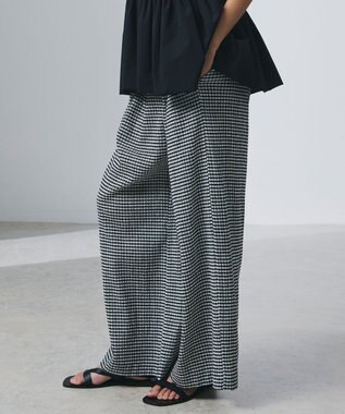 uncrave 【ご好評につき追加生産】ギンガムチェック ワイドパンツ ブラック×ホワイト