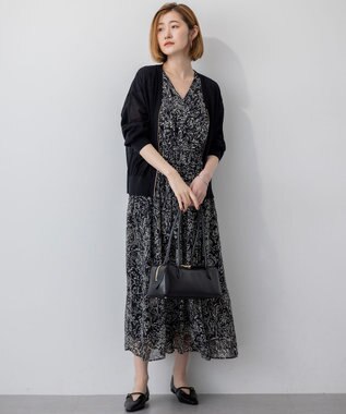 23区 【洗える】ライトシアーニット ブルゾン ブラック系