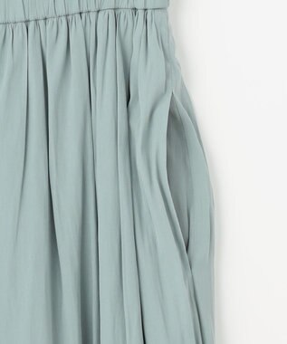 組曲 L 【春夏のNEWカラー登場】ギャザーライトデシン パンツ スモーキーグリーン系