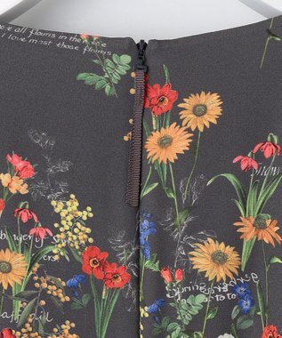 自由区 【洗える】フラワーガーデンプリント ワンピース スレート