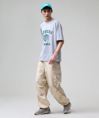 J.PRESS MEN 【J.PRESS ORIGINALS】【UNISEX】Cotton Jersey CRST Logo T-shirt ライトグレー系