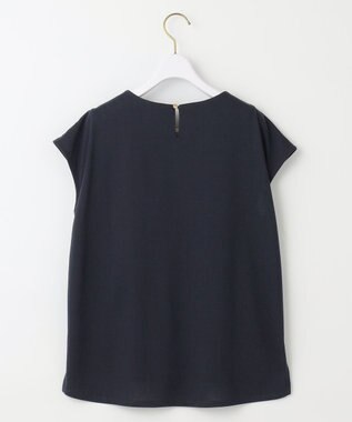 ANY SIS 【吸水速乾・UVケア・接触冷感】コンフォートジャージークリアフレンチスリーブ カットソー ネイビー