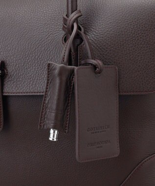 GOTAIRIKU 別注/日本製【PELLE MORBIDA×GOTAIRIKU】レザー フラップトートバッグ ダークブラウン系