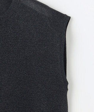 自由区 S 【カタログ掲載】カラーミックスラメスリーブレス ニット ネイビー