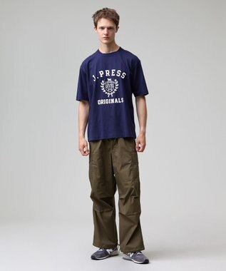 J.PRESS MEN 【J.PRESS ORIGINALS】【UNISEX】Cotton Jersey CRST Logo T-shirt ネイビー系
