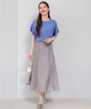 ANY SIS 【アイスタッチ】フレンチスリーブ ニット ブルー