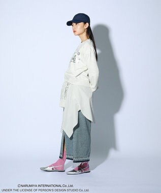 Green Parks ＡＮＧＥＬ　ＢＬＵＥ箔プリントＺＩＰカーディガン Oatmeal