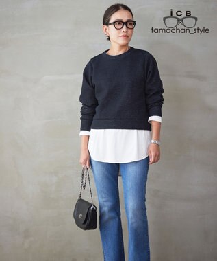 ICB L 【ICB×tamachan_style コラボ】ラメスウェット ブラックラメ系