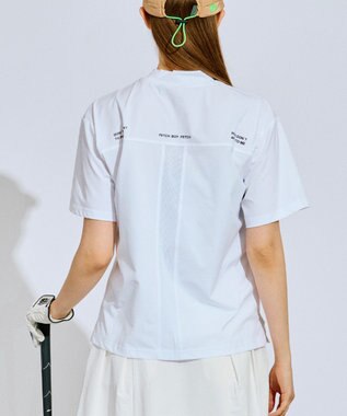 PW CIRCULUS 【吸水速乾 / UV遮蔽率99% UVカット / ストレッチ】【WOMEN】メッシュポケットモックネックT ゴルフウェア レディース ホワイト系