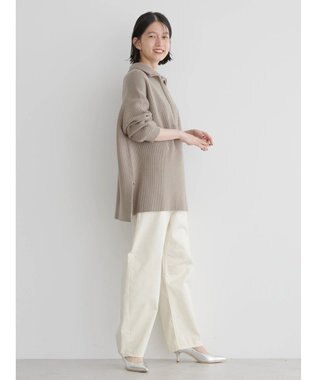 AMERICAN HOLIC バイパチハーフＺＩＰ片畦ニットプルオーバー　 Mocha