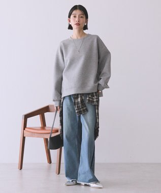 AMERICAN HOLIC 【WEB限定】サイドスリットポンチプルオーバー Gray Mixture