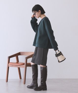 AMERICAN HOLIC 【WEB限定】サイドスリットポンチプルオーバー Dark Green