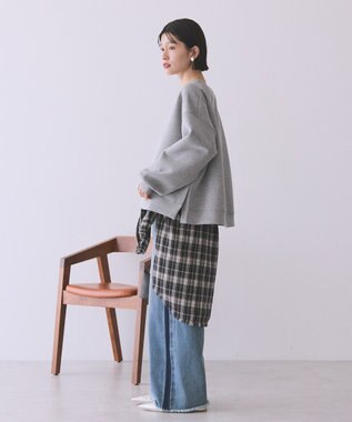 AMERICAN HOLIC 【WEB限定】サイドスリットポンチプルオーバー Gray Mixture