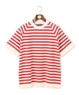 J.PRESS MEN 【J.PRESS ORIGINALS】Lightwave Border Raglan Knit T-shirt レッド系7
