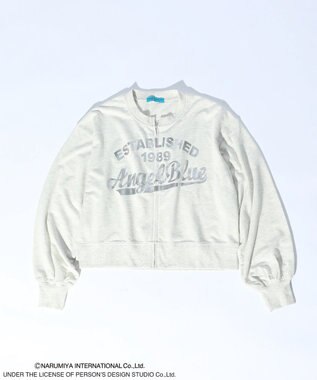 Green Parks ＡＮＧＥＬ　ＢＬＵＥ箔プリントＺＩＰカーディガン Oatmeal