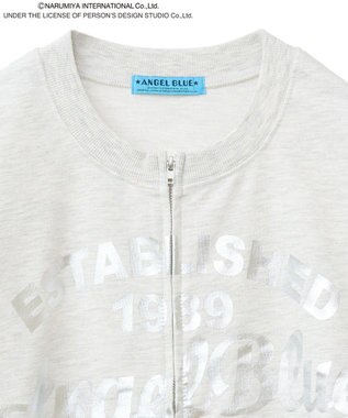 Green Parks ＡＮＧＥＬ　ＢＬＵＥ箔プリントＺＩＰカーディガン Oatmeal