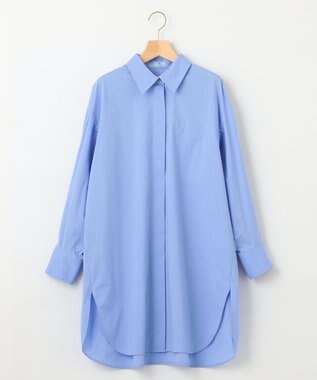 組曲 コンパクトシャーティングオーバー シャツ サックスブルー系