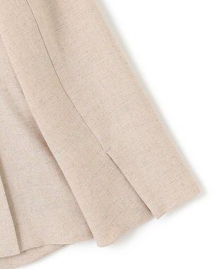 BEIGE， 【洗える】CAROLE / リネンライクノーカラーハーフ丈ジャケット Sand