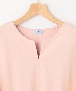 組曲 S 【汗ジミ防止・撥水】GIZAプレーティング天竺袖フリル カットソー ピンク系