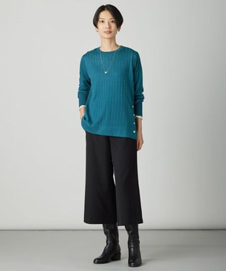 J.PRESS LADIES 【WEB限定】シアーストレッチフライス クルーネック シアー カットソー 【WEB限定】アイボリー系