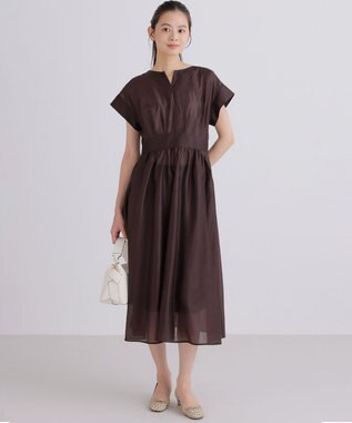 組曲 グロスローン フレアワンピース ダークブラウン系