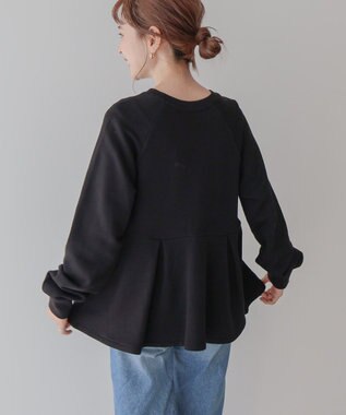 AMERICAN HOLIC 袖ボリュームペプラムスウェット Black