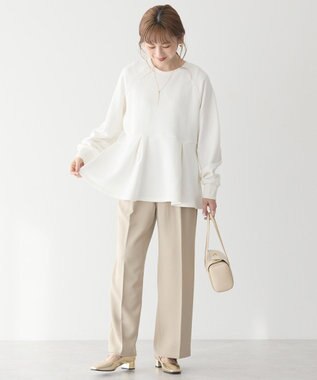 AMERICAN HOLIC 袖ボリュームペプラムスウェット Off White