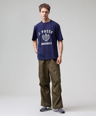 J.PRESS MEN 【J.PRESS ORIGINALS】【UNISEX】Cotton Jersey CRST Logo T-shirt ネイビー系